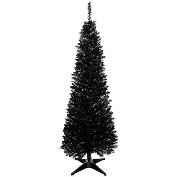 5FT Artificial Pencil Christmas Tree with 294 Realistic Branch Tips and Plastic Stand