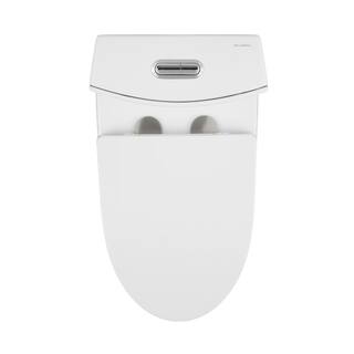 Swiss Madison St. Tropez 1-Piece 1.11.6 GPF Dual Flush Elongated Toilet in Glossy White Seat Included SM-1T254