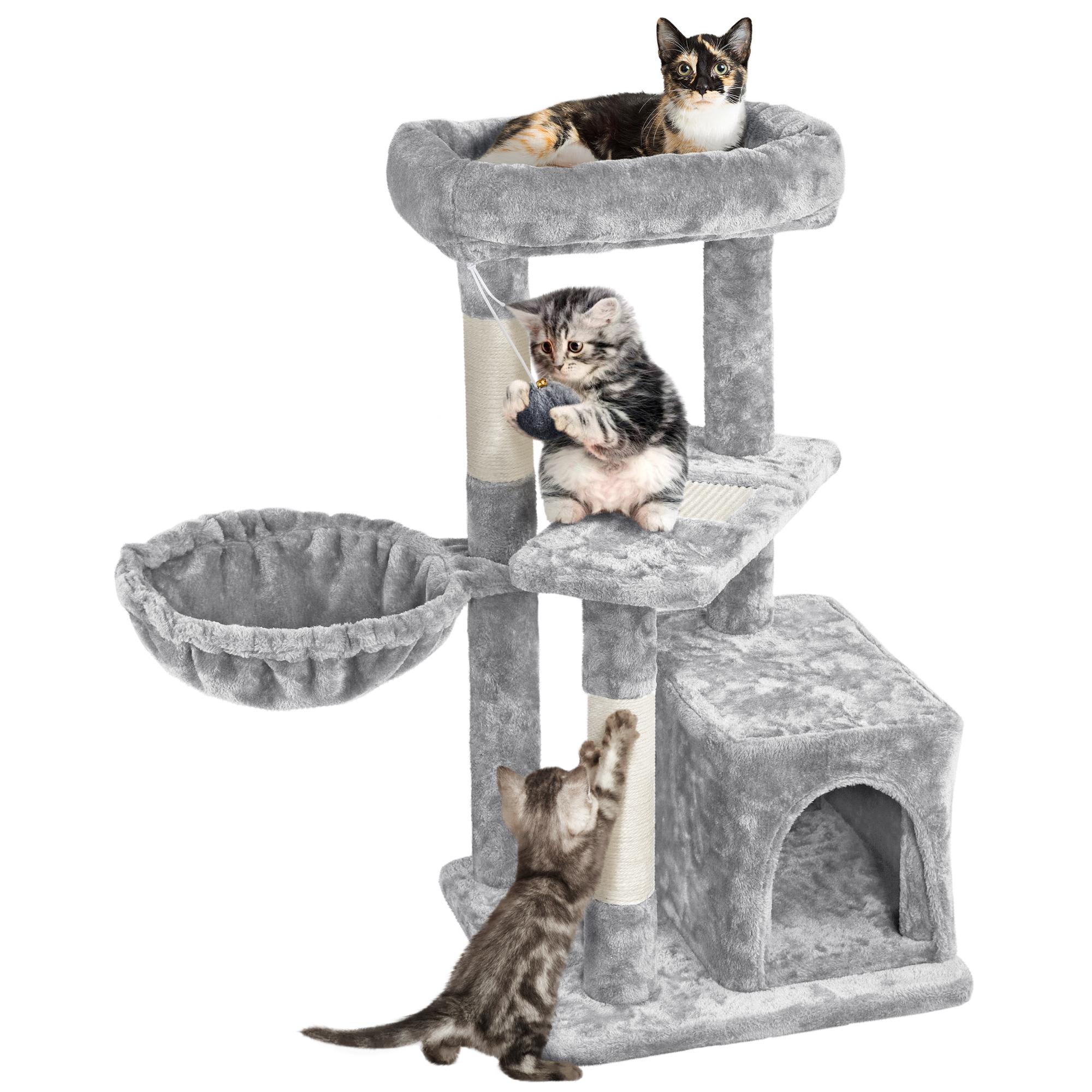 Topeakmart Light Gray Plush Cat Tree for Kittens， 33