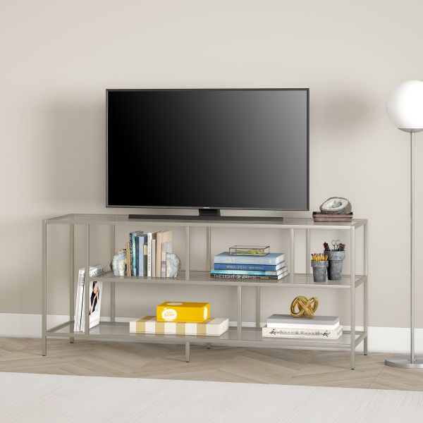 Winthrop Rectangular TV Stand with Glass Shelves for TV's up to 60