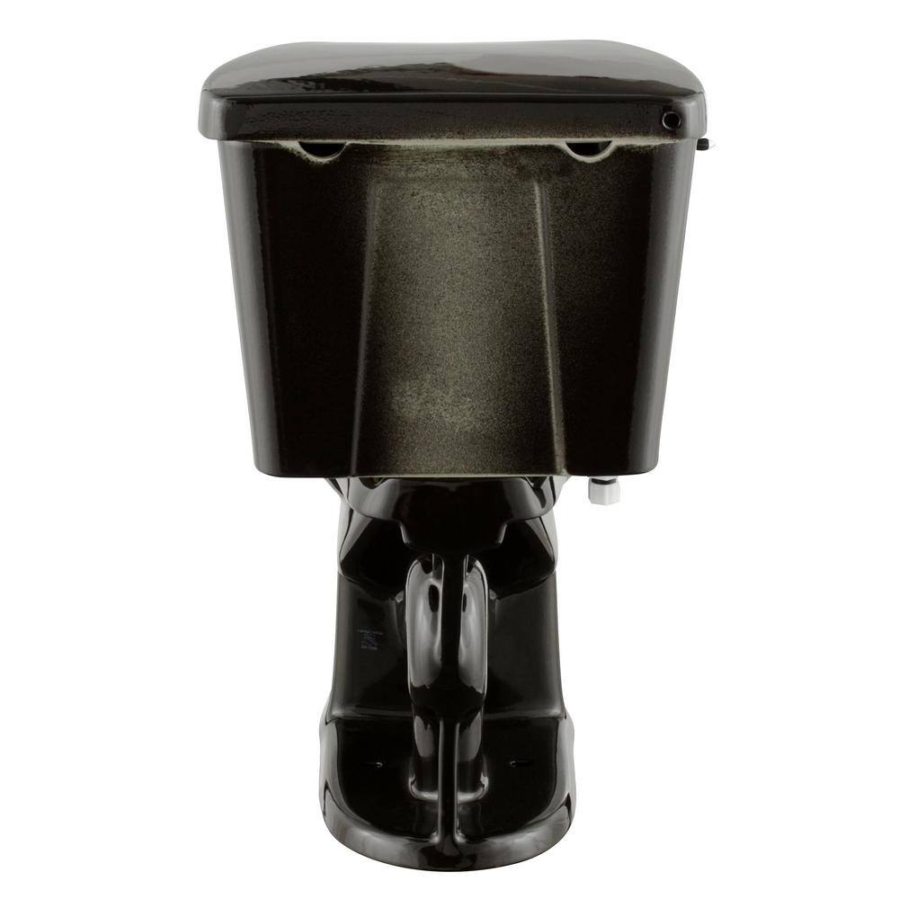 Glacier Bay 2-piece 1.28 GPF High Efficiency Single Flush Elongated Toilet in Black N2428E-BLK