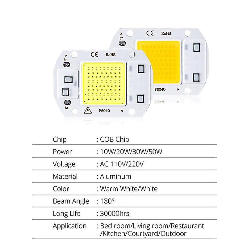 Cob Chip Lamp Led 50w 30w 20w 10w 3w 5w 7w 9w Power Led Chip 220v Diode Lamp Powerful Leds Light Matrix For Floodlight Spotlight