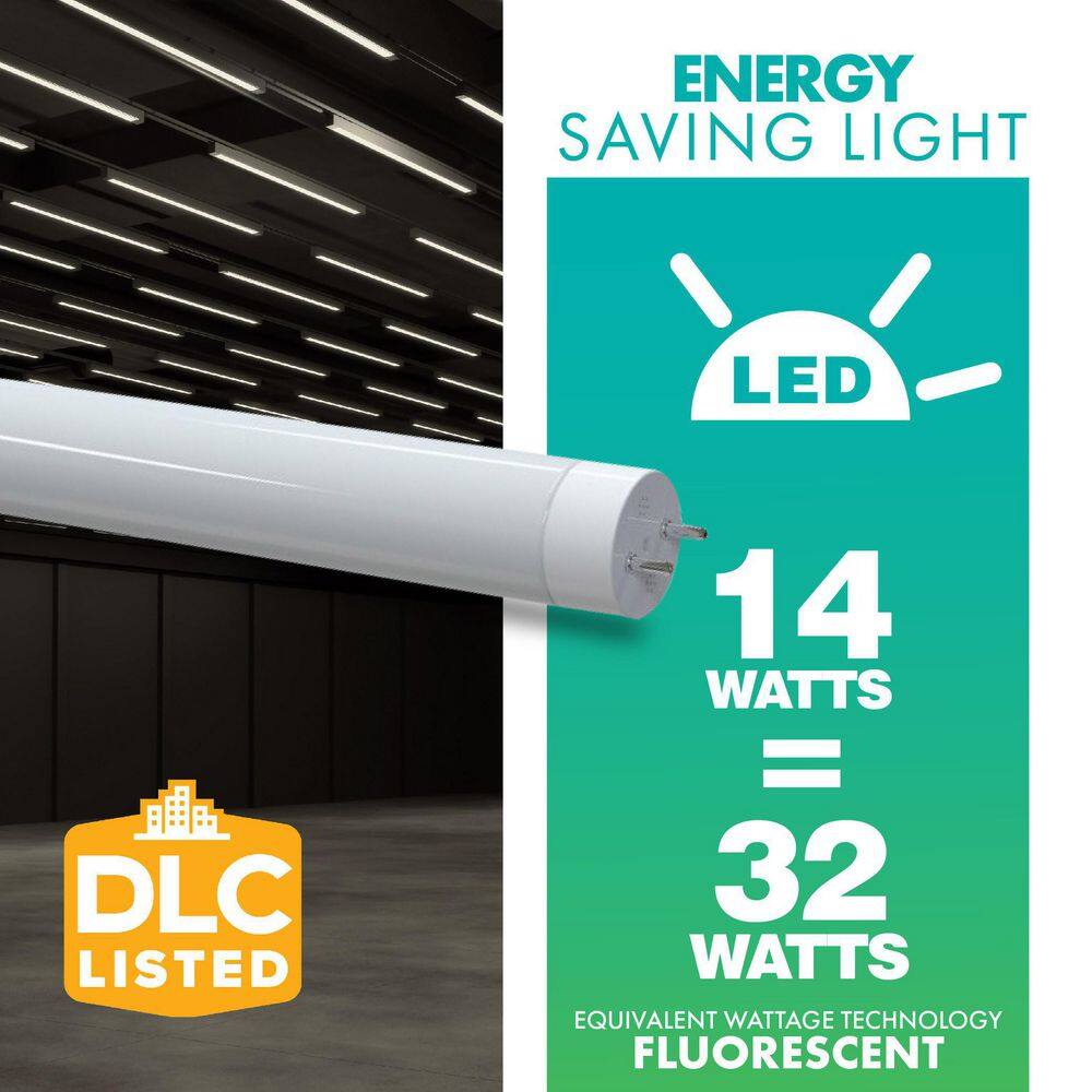 Simply Conserve 14-Watt32-Watt Equivalent 4 ft. Linear T8 Hybrid Type AB LED Tube Light Bulb Daylight 5000K (25-Pack) L14T8G50AB