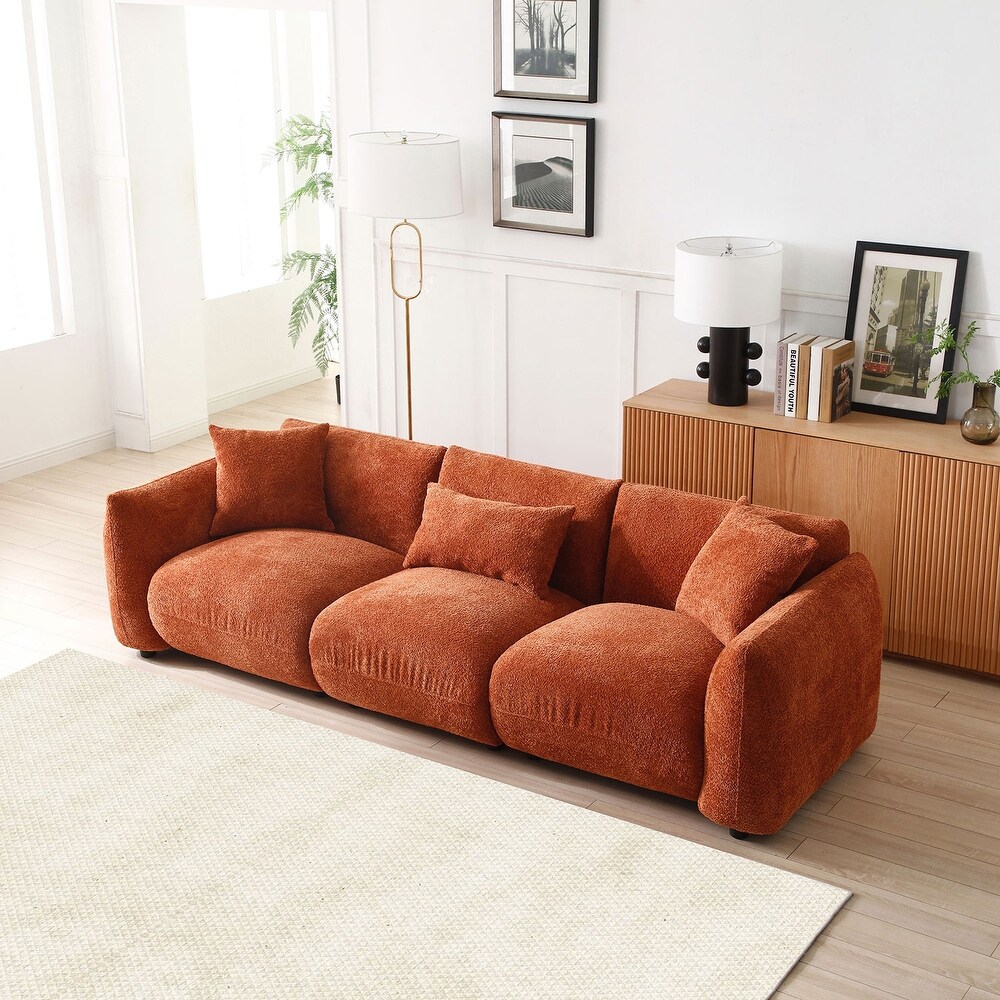 Modern Comfy Cloud Couch 3 Seater Sofa  Living Room Long Sofa with Piilow