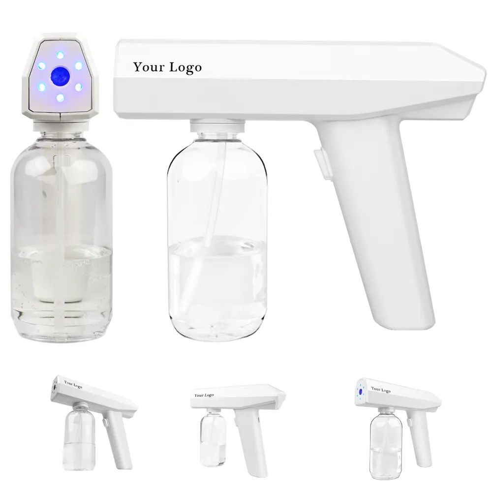 Wholesales USB Rechargeable Blue light Atomization Nano Mist Spray Gun Sterilize Disinfection Machine Sprayer Gun