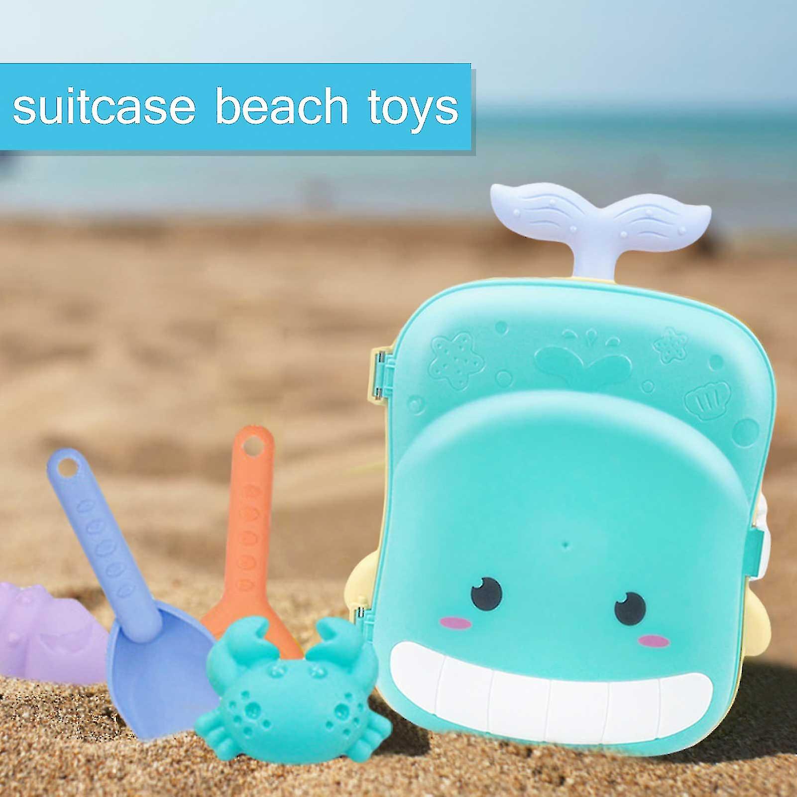 2 In 1 Creative Beach Set Baby Bathing Children Summer Outdoor Sand Molds Toys With Suitcase