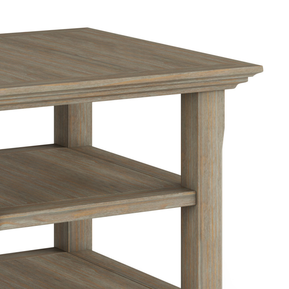 Acadian Solid Wood 19 quotSquare Rustic End Table   Farmhouse   Side Tables And End Tables   by Simpli Home Ltd.  Houzz