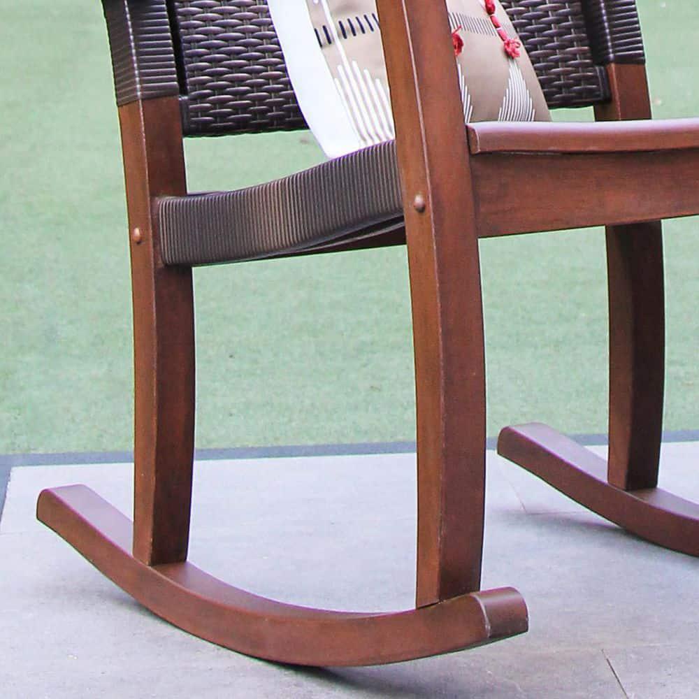 Cambridge Casual Clayton Natural Brown Wood Outdoor Rocking Chair