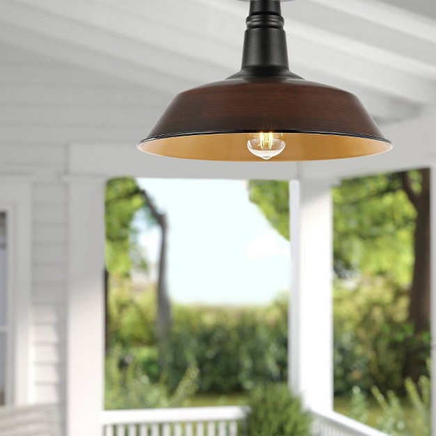 1 light Camila Classic Industrial Indoor outdoor Led Semi Flush Mount Oil Rubbed Bronze copper Jonathan Y