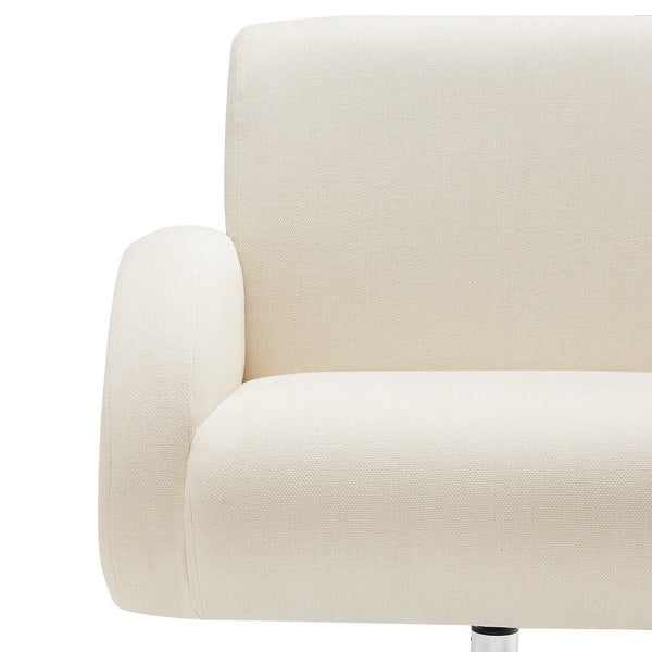 Modern Linen Swivel Accent Lounge Chair with Round Metal Base