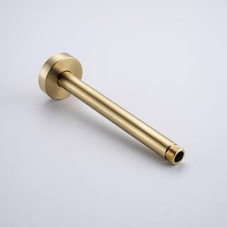 RAINLEX 8 in. 200 mm Round Ceiling Mount Shower Arm and Flange in Brushed Gold L4LSJ-200