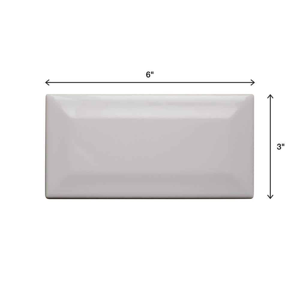 Daltile Restore 3 in. x 6 in. Ceramic Bevel Bright White Subway Tile (10 sq. ft.  case) RE1536MODBHD1P4