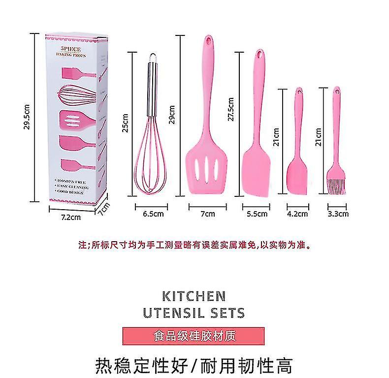 Silicone Spatula Set 5 Pcs Non-stick Rubber Spatula Set With Stainless Steel Core Heat-resistant Kitchen Set