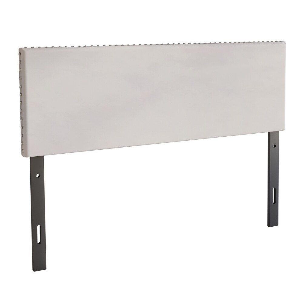 CraftPorch Glam Velvet Nailhead Trim Upholstered Adjustable Headboard