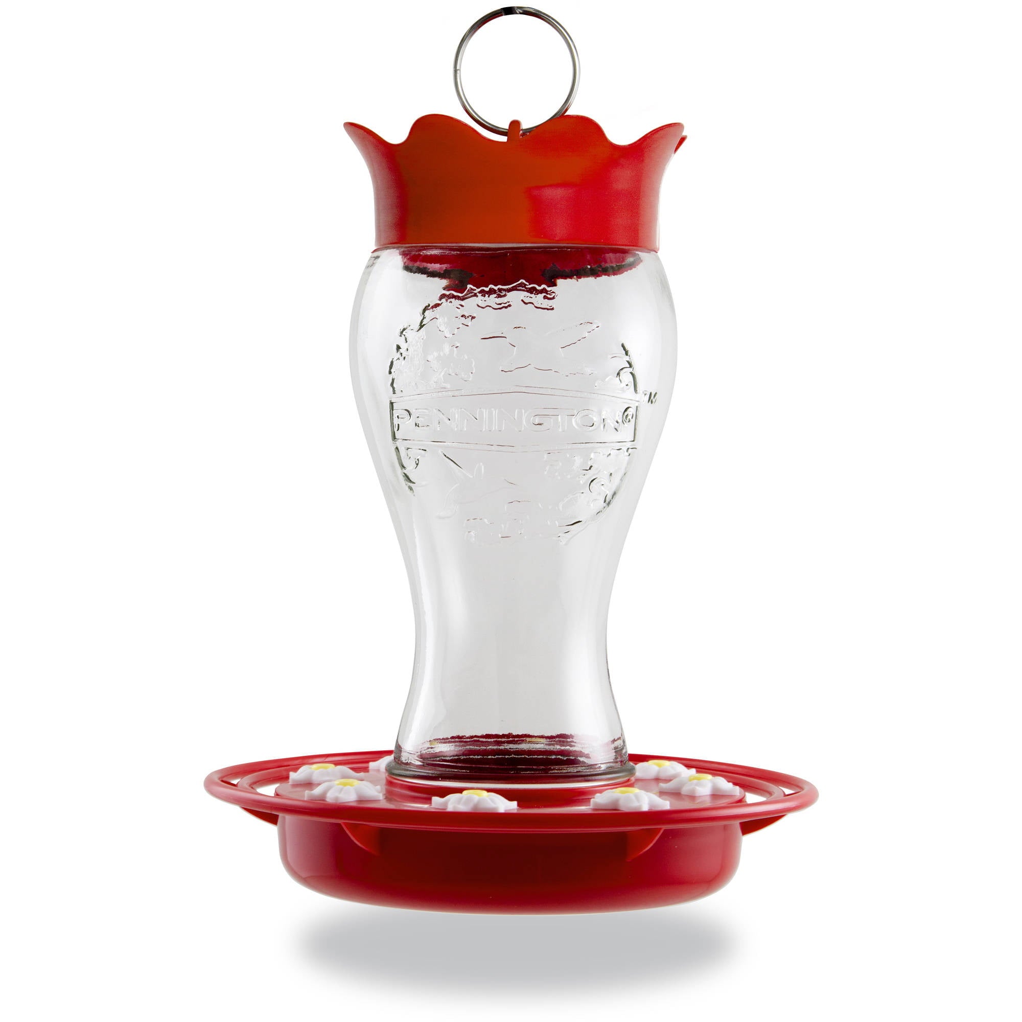 Pennington 28 oz Capacity Decorative Glass Hummingbird Feeder