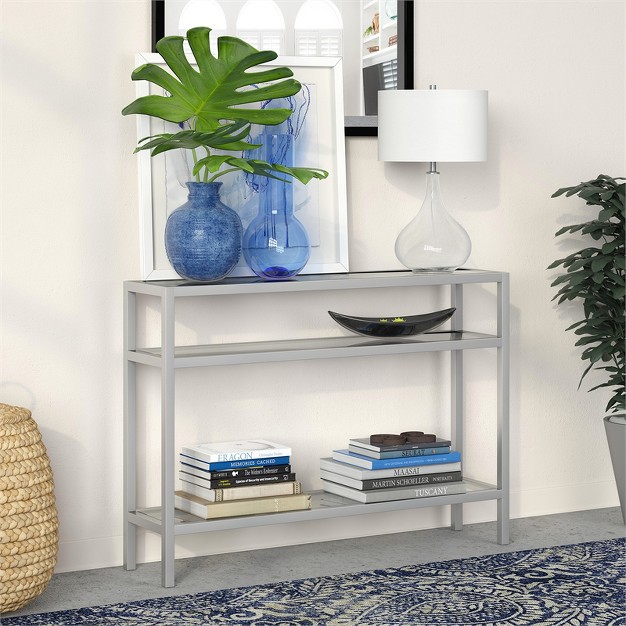 Three Tier Console Table In Gray Henn amp hart