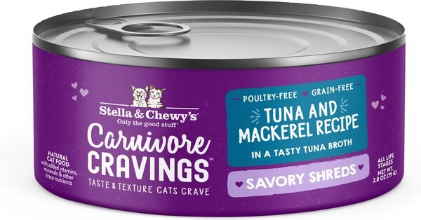 Stella and Chewy's Savory Shreds Tuna and Mackerel Flavored Shredded Wet Cat Food