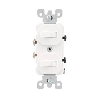 Leviton 15 Amp Combination Double Switch White R62-05224-2WS