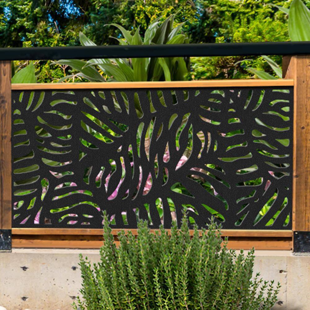 DESIGN VU Bahama 6 ft. x 3 ft. Charcoal Recycled Polymer Decorative Screen Panel Wall Decor and Privacy Panel DVU3604C