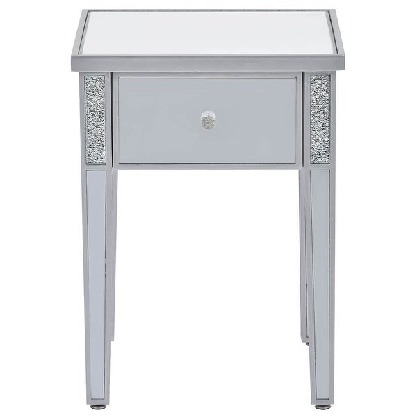 Modern Mirrored End Table Corner Table with Adjustable Height Legs