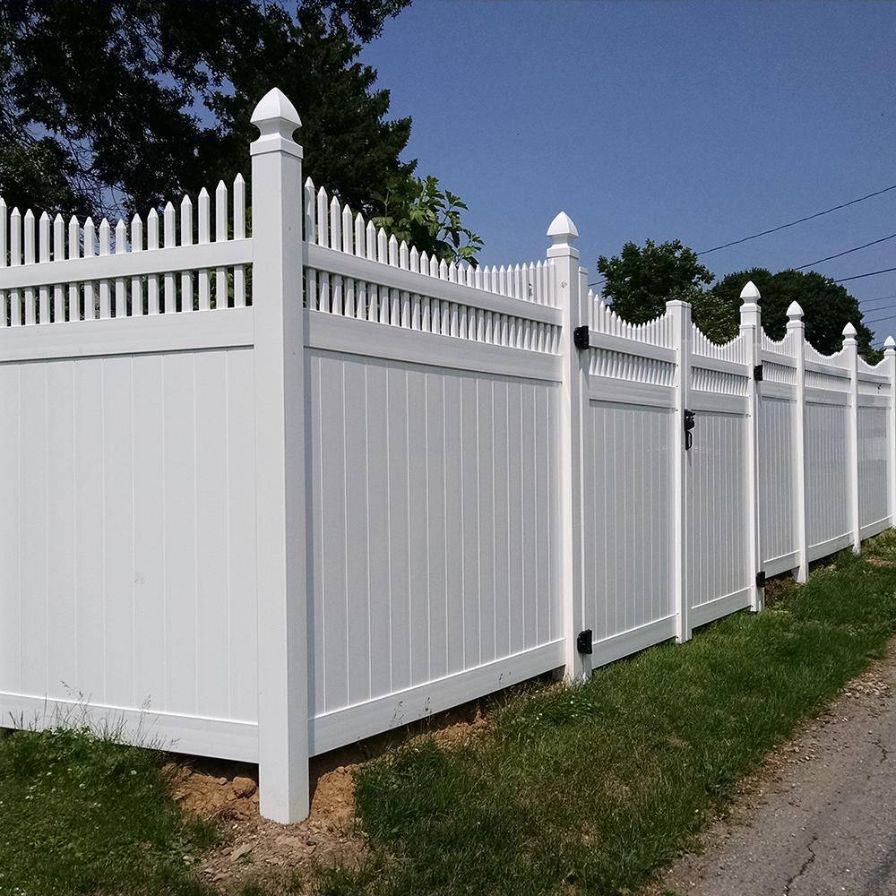 Weatherables Halifax 6 ft. H x 8 ft. W White Vinyl Privacy Fence Panel Kit PWPR-OTS-6X8