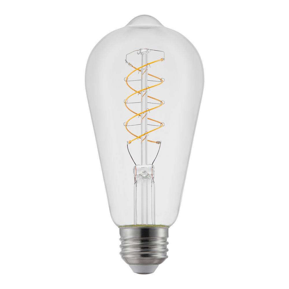 EcoSmart 40-Watt Equivalent ST19 Dimmable Fine Bendy Filament LED Vintage Edison Light Bulb Daylight (1-Pack) ST19C5E26850S