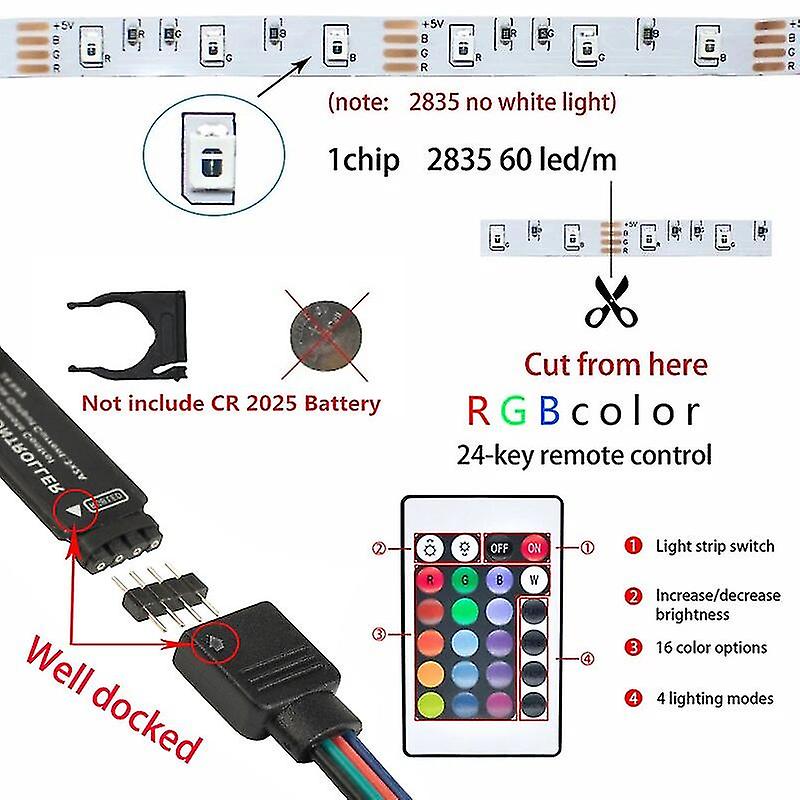 Luz Led De Bande Flexible Rgb Strip Lights 2835 Usb 5v Smart Bluetooth Control Interior Decoration Halloween Layout Party Lamp