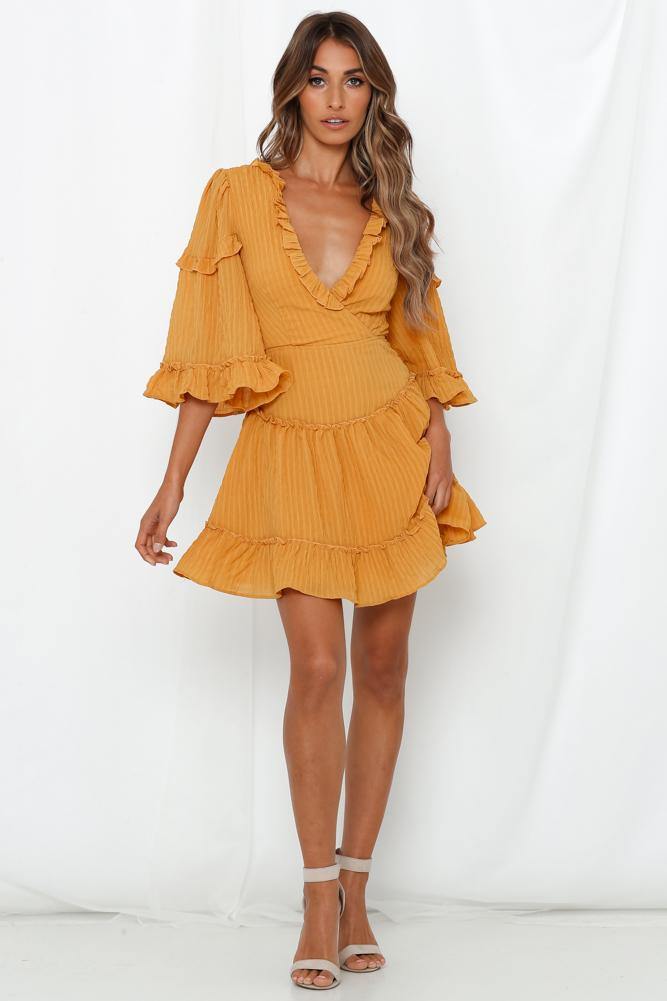 Heart Had Wings Dress Mustard