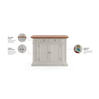 HOMESTYLES Americana White Kitchen Island With Drop Leaf 5002-94