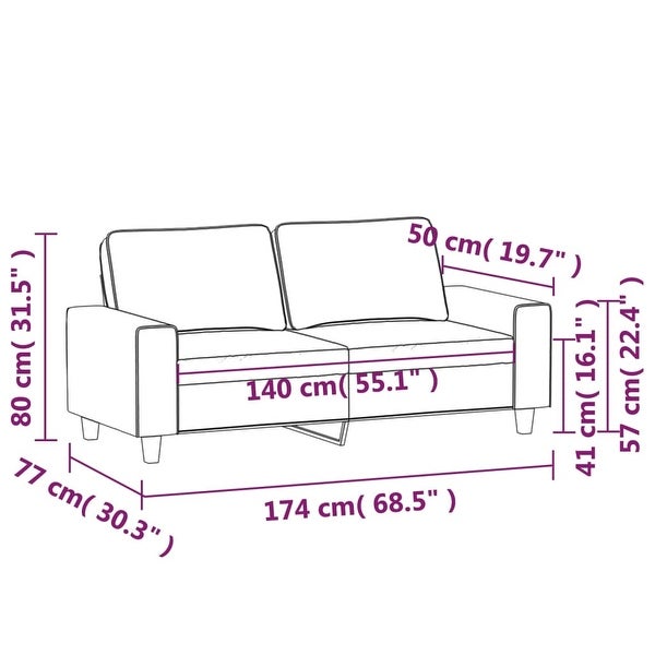 2-Seater Sofa Dark Gray 55.1