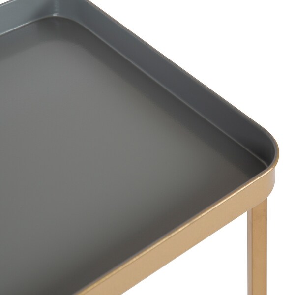 Kate and Laurel Celia Metal Tray Accent Table