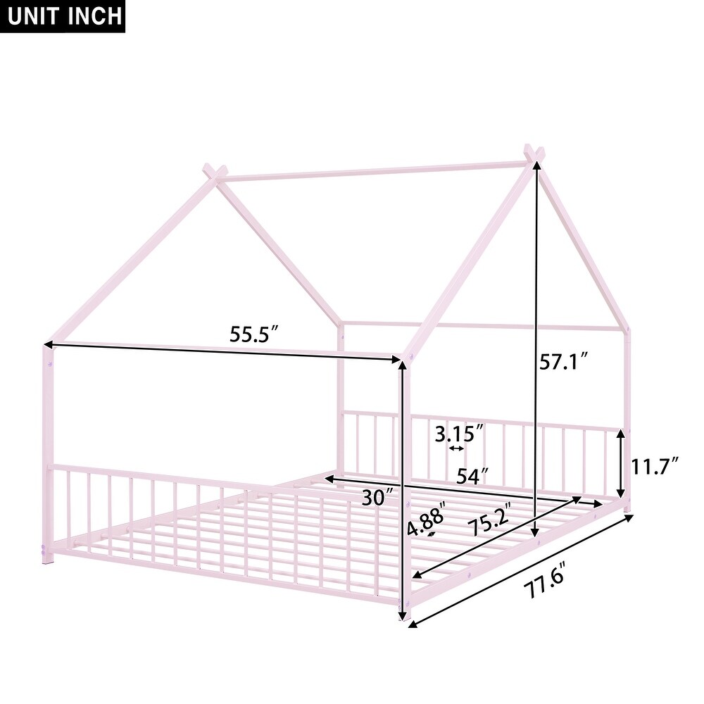 Creativity House Bed Metal Platform Kids Bed Floor Bed