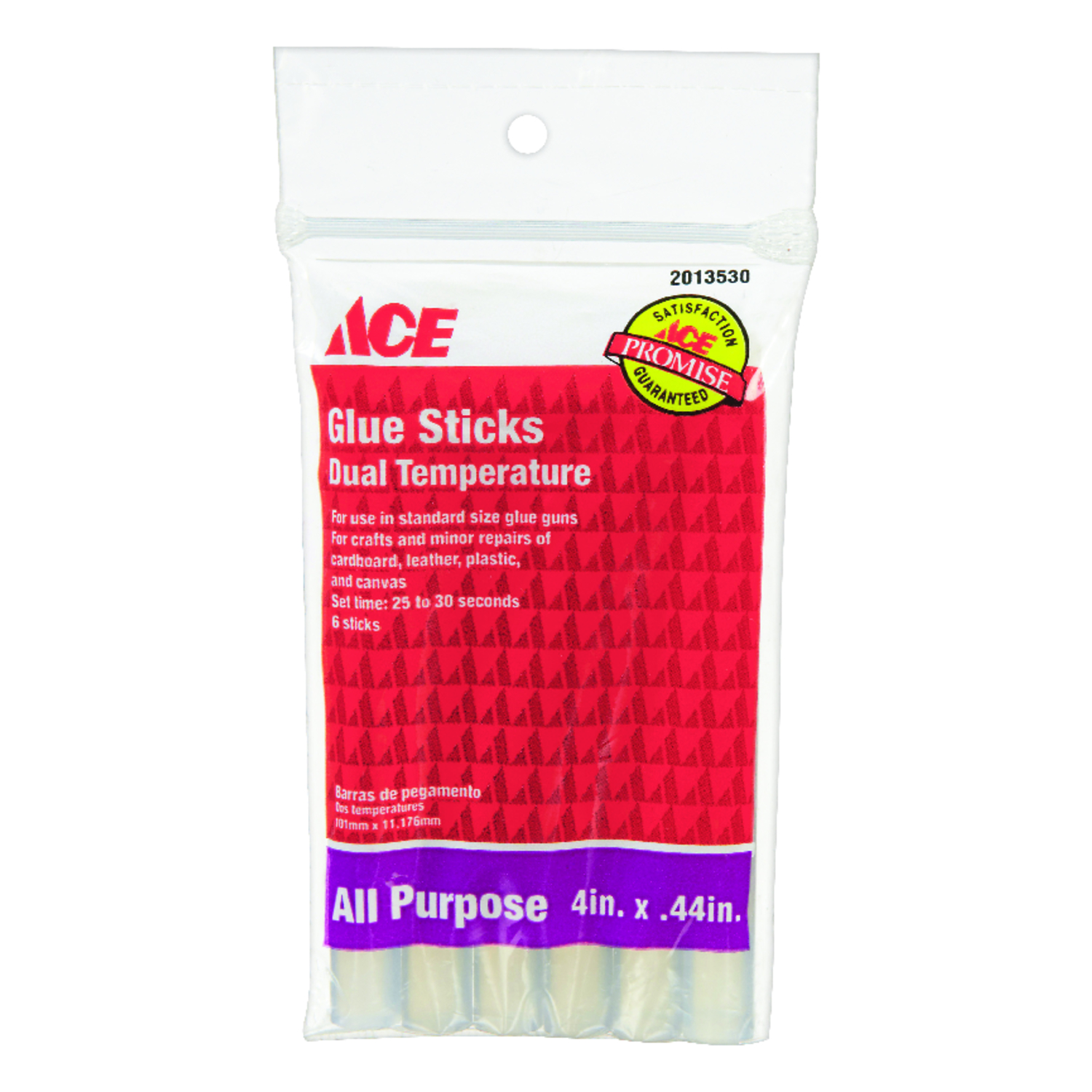 Ace 0.44 in. D X 4 in. L Glue Sticks White 6 pk