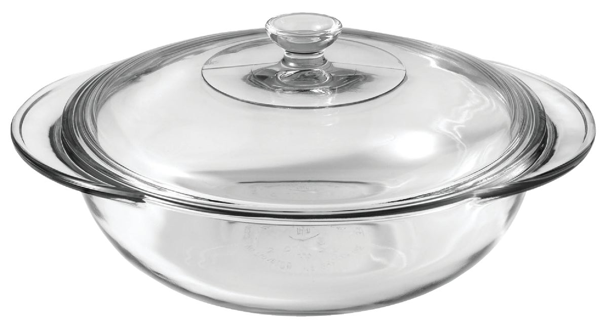 Anchor Hocking Oven Basics Covered Casserole Dish 2 Qt Clear (Pack of 3)