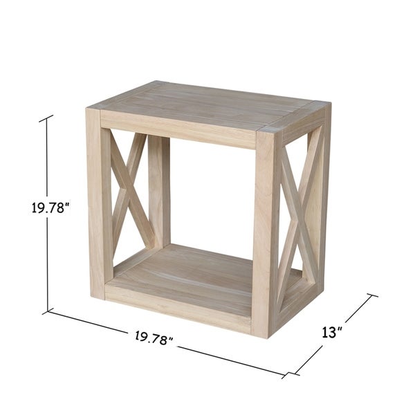 Hampton Solid Wood Unfinished Narrow End Table