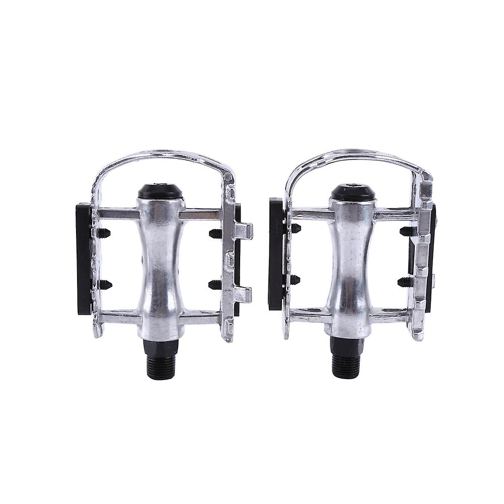 1 Pair Aluminium Alloy Bicycle Pedals Cycling Pedals Platform Pedals For Road Mtb Bike(silver)