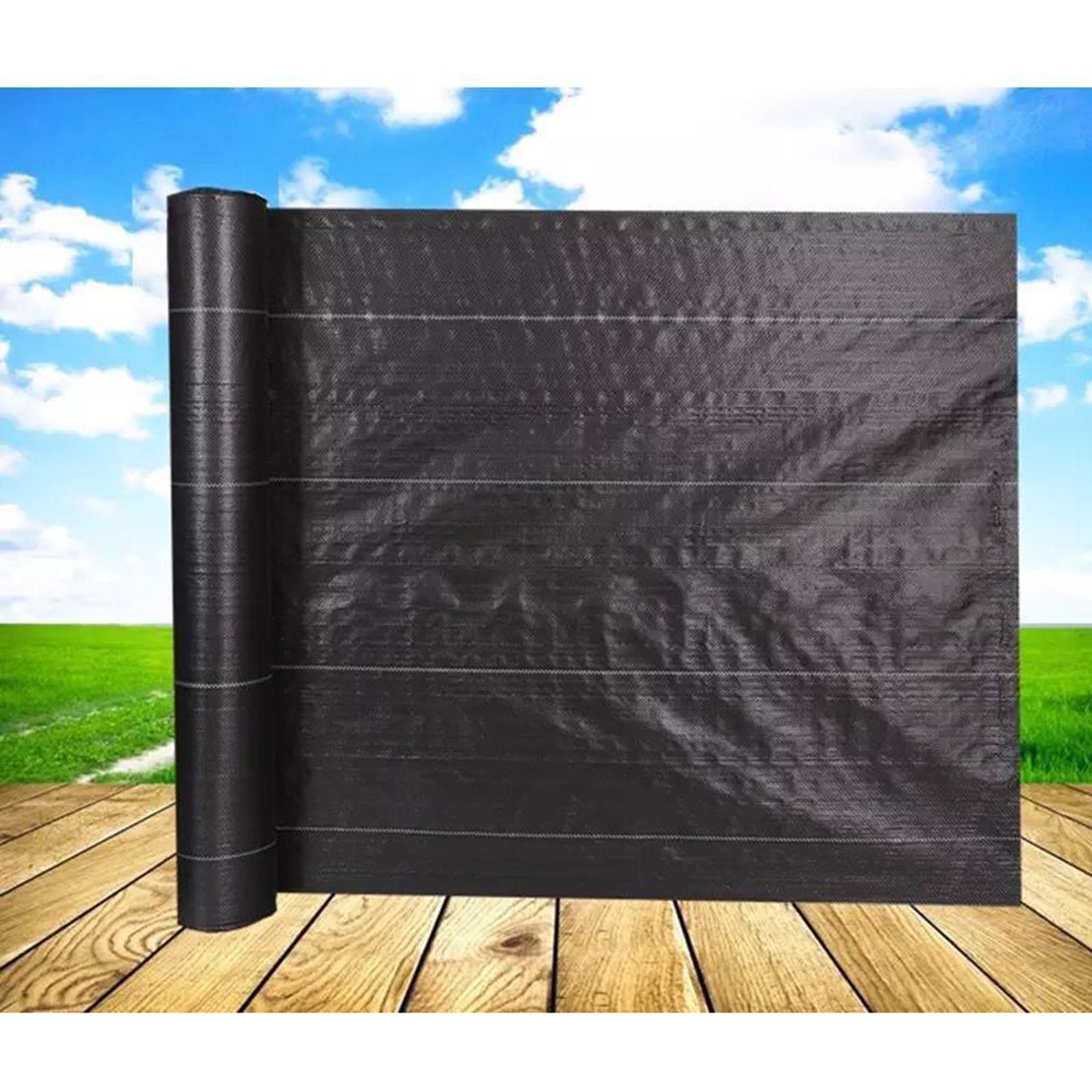 Plastic Mulch Ground Cover Weed Film Woven Grass Cloth Fabric Weave PP Black Garden Landscape Breathable Sheet Mat