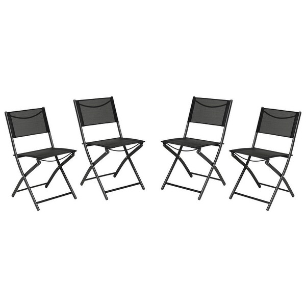 4 Pack Commercial Outdoor Flex Comfort Folding Chair with Metal Frame