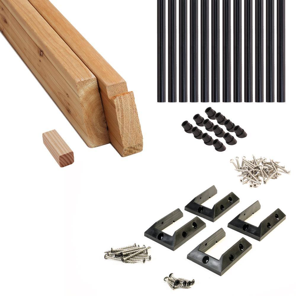 ProWood 6 ft. Cedar Rail Stair Kit with Aluminum Round Balusters 447179