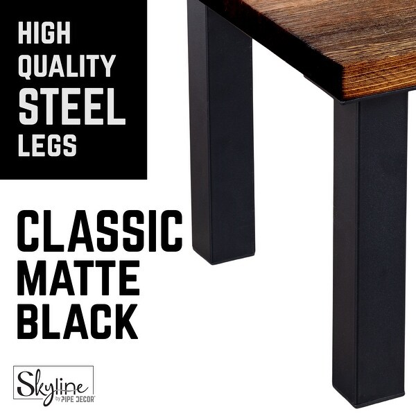 PIPE DECOR Matte Black Steel Modern Living Room Table Legs Set of 4