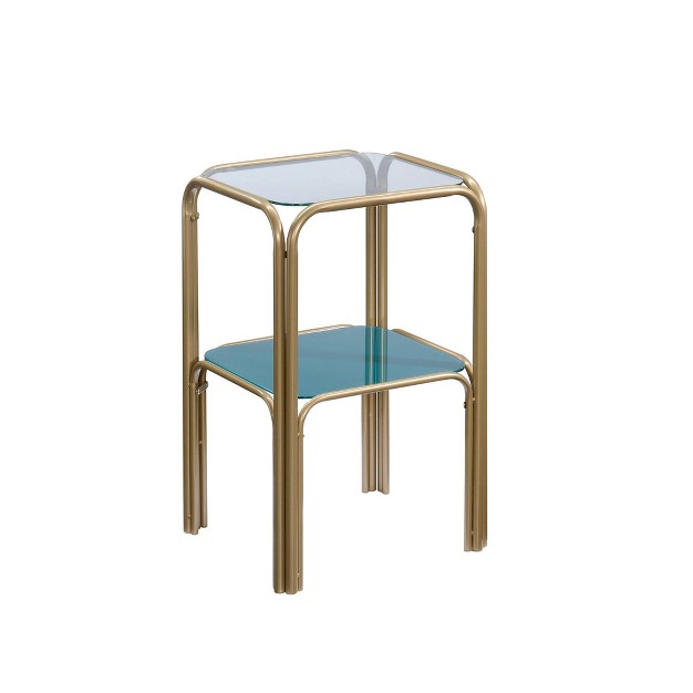 Coral Cape End Table Satin Gold Sauder