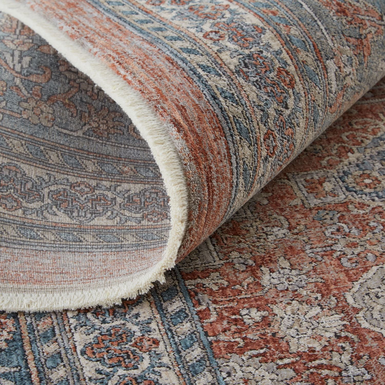 Gilford Rust and Blue Rug by BD Fine