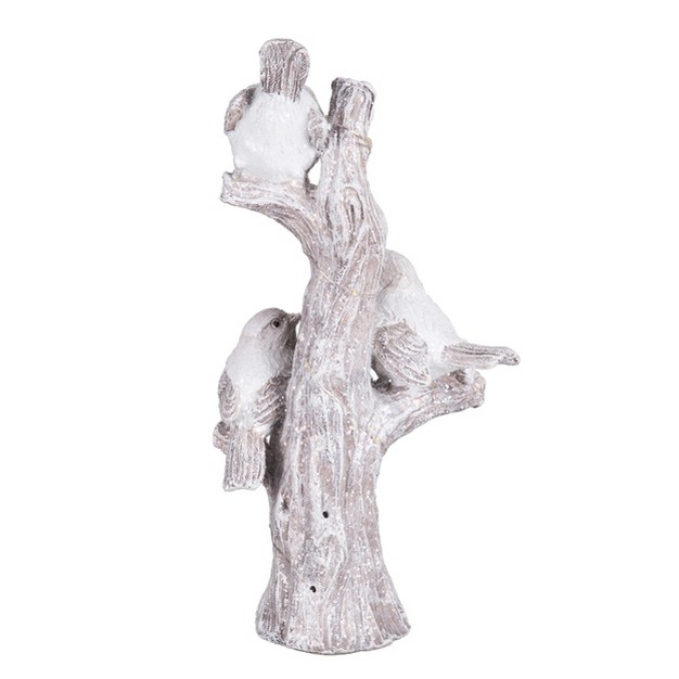 Transpac Resin 11 In Silver Christmas Light Up Glitter Winter Bird Figurine