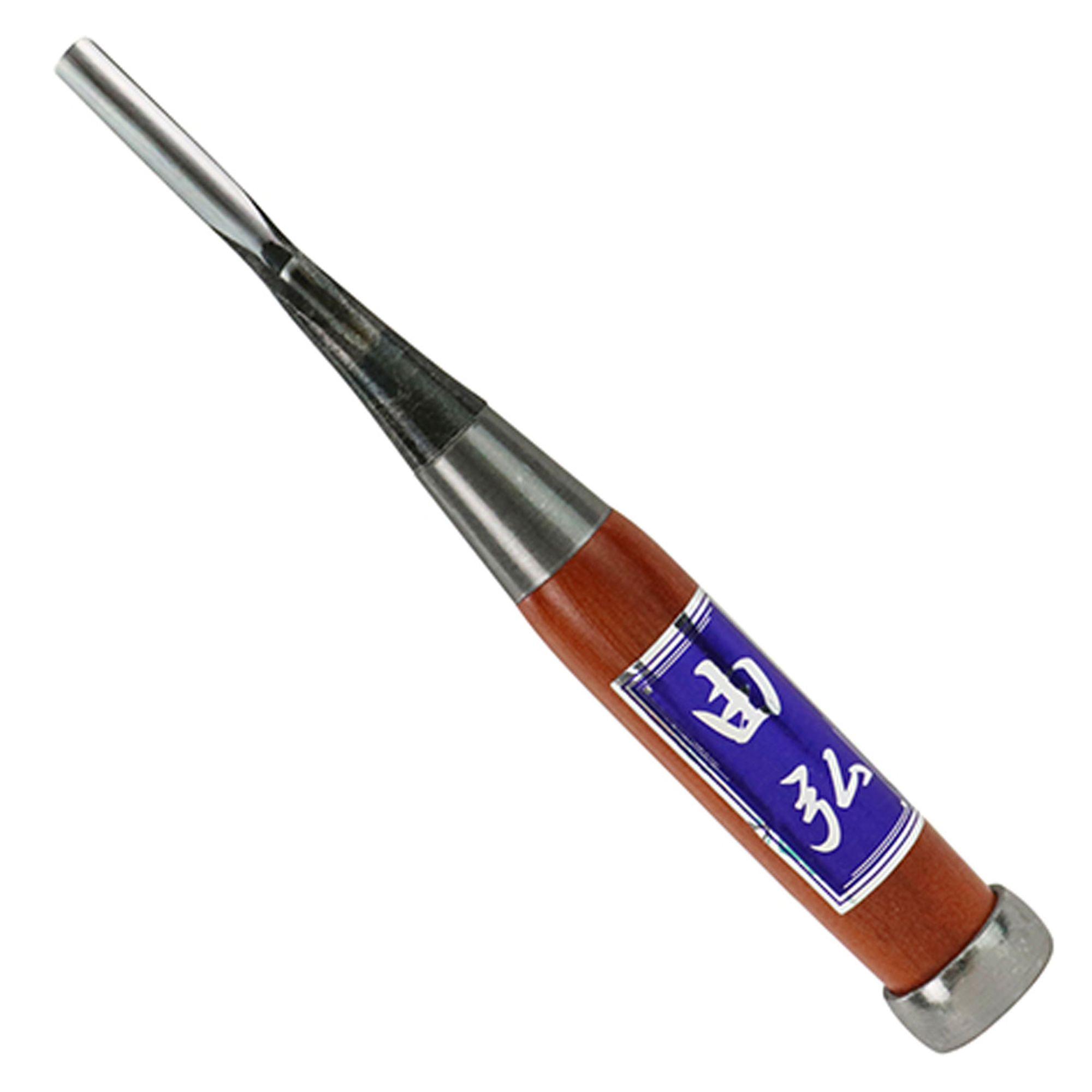 Yoshihiro Woodcarving Carpenters Socket Chisel U Gouge 6mm Japanese Woodworking Tool， White Paper No.2 Steel Blade， Red Oak Handle