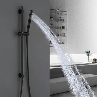 Aurora Decor Dimo 1-Spray Hand Shower with Slide Bar Kit in Matte Black SFHCHD2A42MB