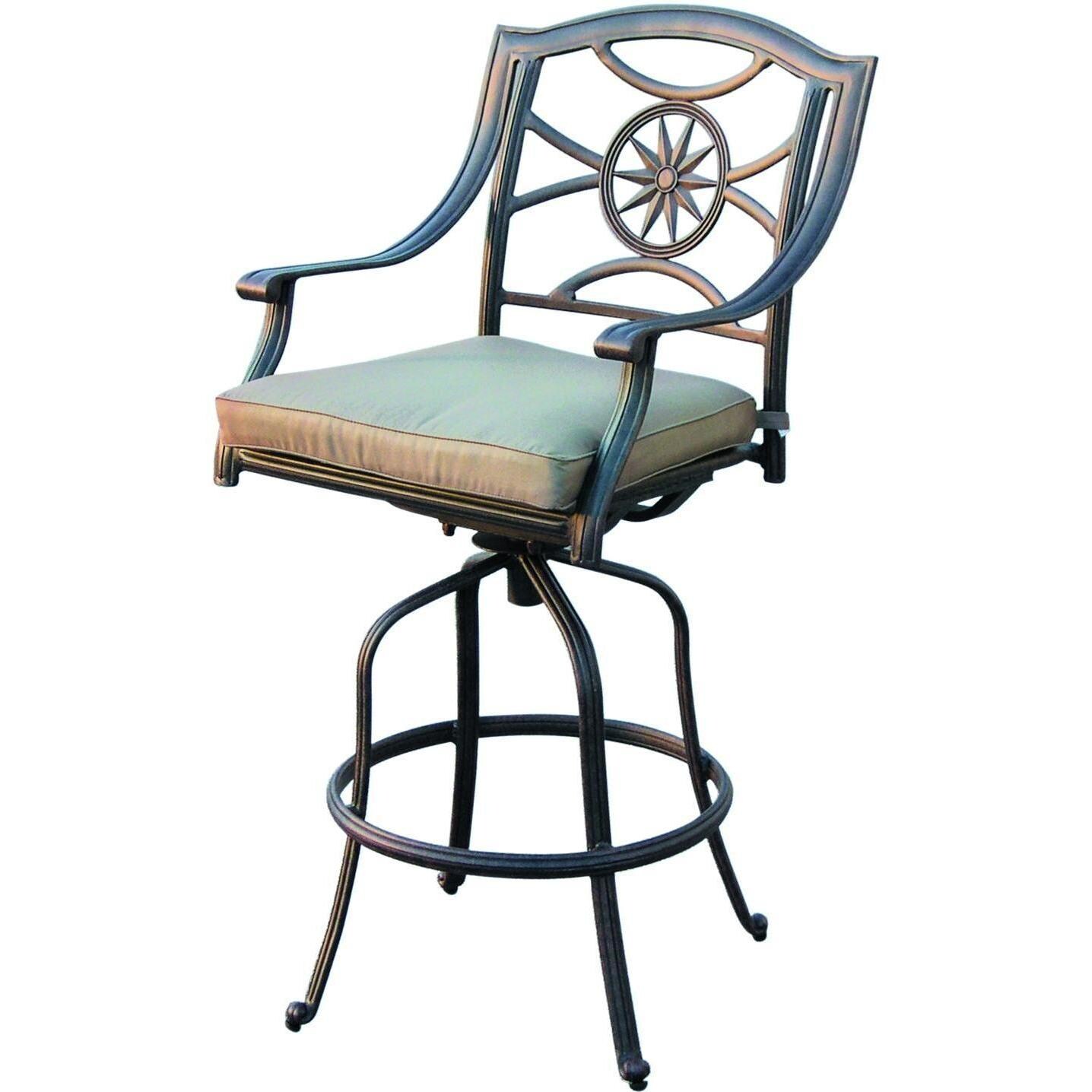 Darlee Ten Star Cast Aluminum Patio Swivel Bar Stool