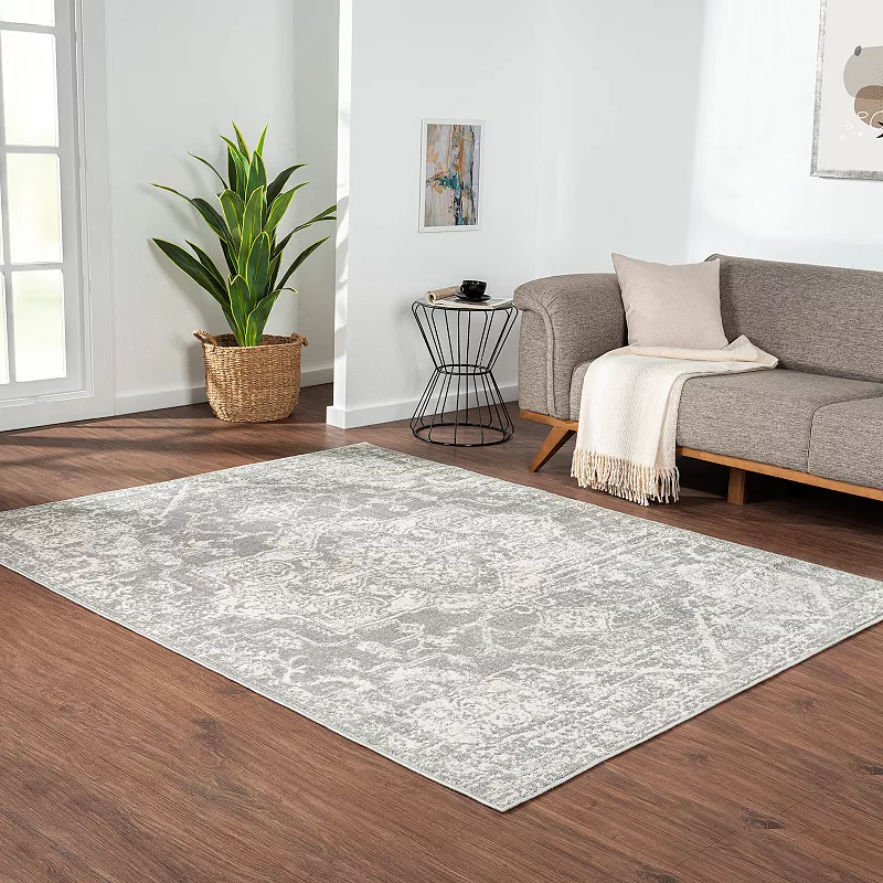 Madison Park Caroline Distressed Boho Medallion Woven Area Rug