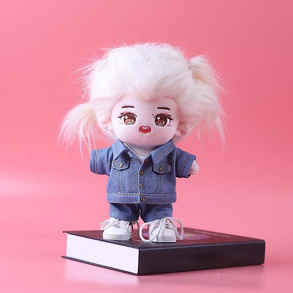 Denim Jackets Jeans White T-shirt 15cm 20cm Plush Doll Clothes