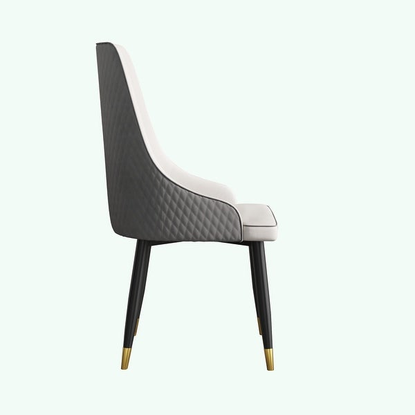 2pcs Dining Chair PU Leather Metal Leg