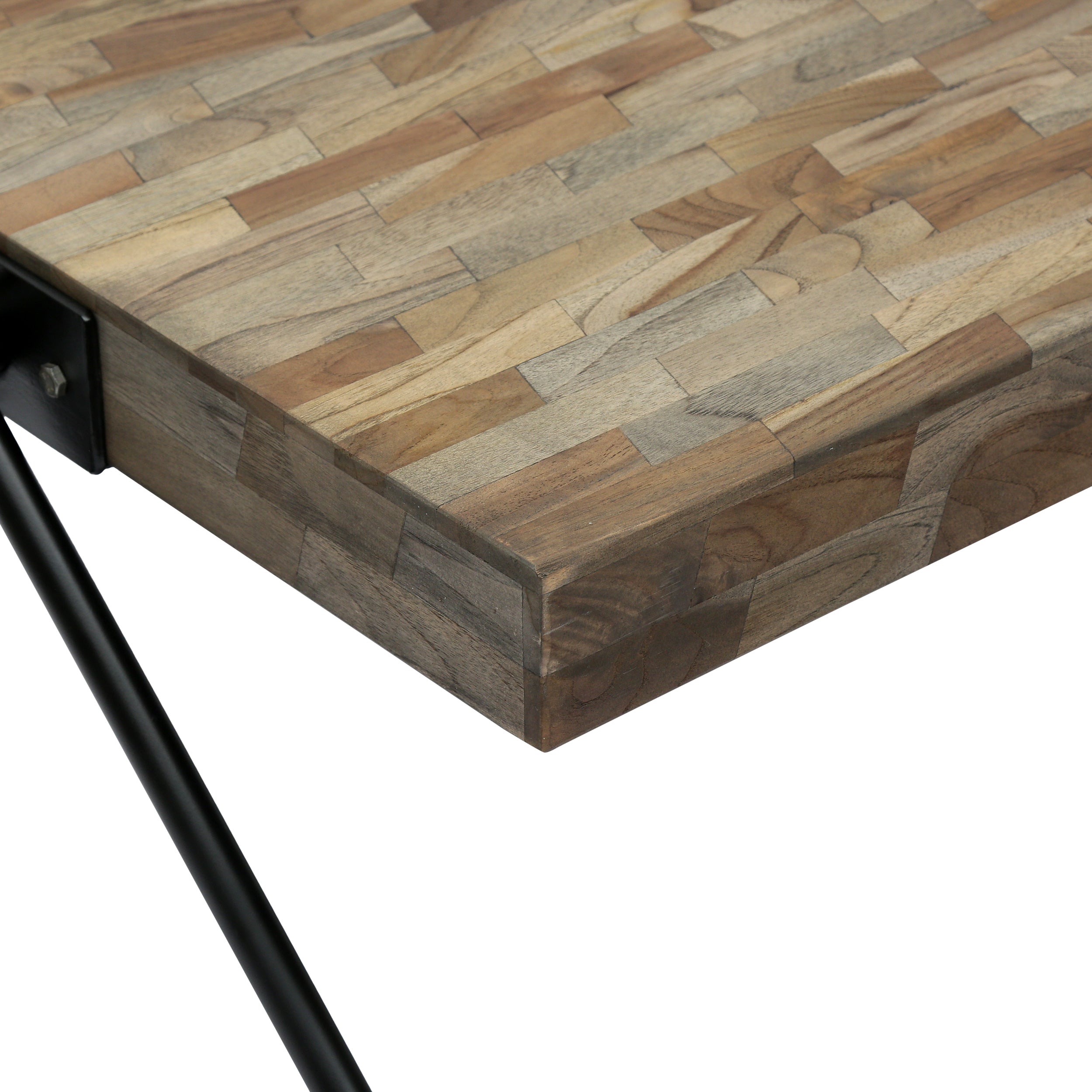 iah Handcrafted Modern Industrial Mango Wood Coffee Table